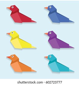 duck origami paper vector 