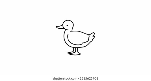 duck outline design for kids printable coloring book