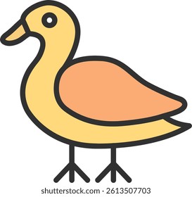 Duck Outline Filled Style Icon