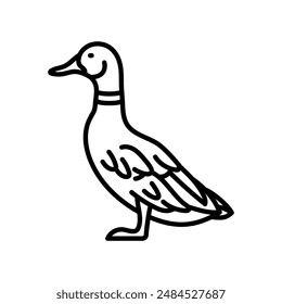 Duck Outline Icon, Vector illustration