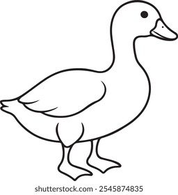 Ente Umriss Vektorgrafik schwarze Farbe Illustration