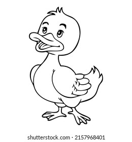 duck outline vector illustration,isolated on white background,top view