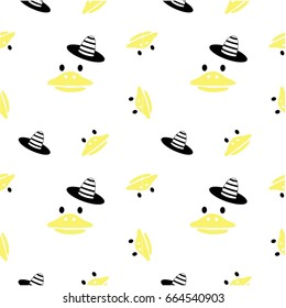 duck pattern hat seamless pattern vector illustration 