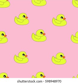 duck pattern pink background seamless pattern vector illustration