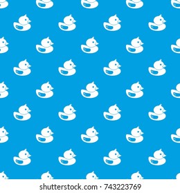 Duck pattern repeat seamless in blue color for any design. Vector geometric illustration