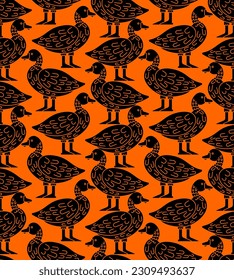 Duck pattern seamless. Drake background. Baby fabric texture
