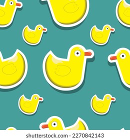 Duck pattern, vector image, background. cartoon duck