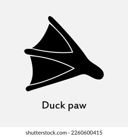 Duck paw. foot print of duck vector trendy style illustration on white background..eps