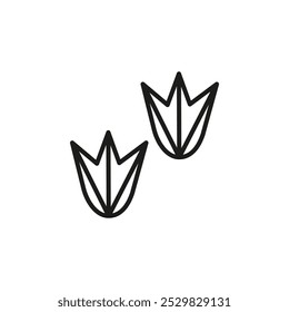 Duck paw icon flat line symbol set.