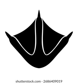 Duck paw print silhouette. Vector image