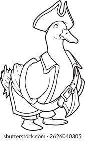 Duck Pirate Pirate hat Animal Vector Graphic Art Illustration