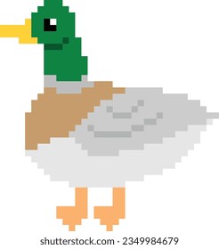 Duck Pixel vector image or clipart