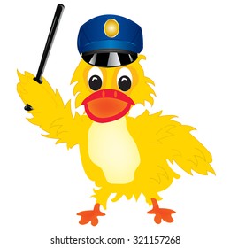 The Duck police on white background is insulated.Vector illustration