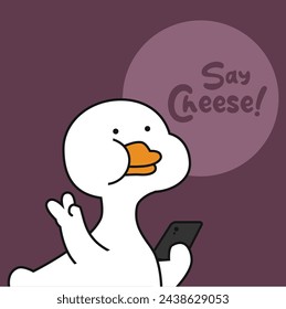 Duck Pose Cartoon Vector Illustrations. Good for Graphic Assets	