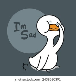 Duck Pose Cartoon Vector Illustrations. Good for Graphic Assets