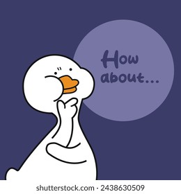 Pato Pose Dibujos Animados Ilustraciones Vectoriales. Bueno para activos gráficos