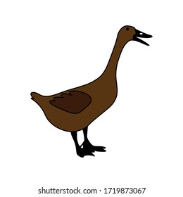 Ente, Geflügelfarm, Vektorgrafik auf weißem Hintergrund