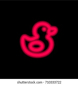 Duck red glowing neon ui ux icon. Glowing sign logo vector