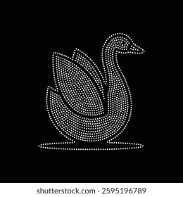 Duck Rhinestone T-shirt Design Vector Template 