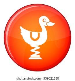 Duck ride in playground icon in red circle isolated on white background vector illustration
