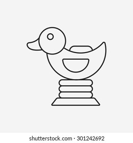 duck riding line icon