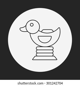 duck riding line icon