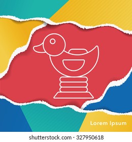duck riding line icon