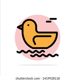 Duck, River, Abstract Circle Background Flat color Icon