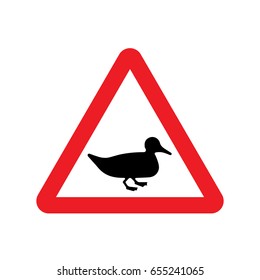Duck road sign vector