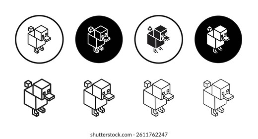 Duck robot icon Flat line symbol