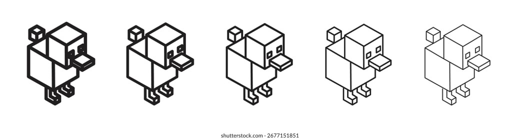 Duck robot icon vector illustration isolated