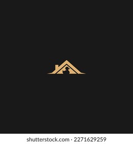 duck Roof symbol logo design vector template. Real estate company icon
