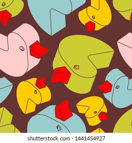 Duck rubber pattern seamless. isometric toy background. Children cloth texture
