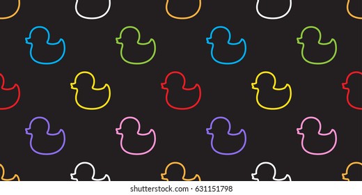 Duck Rubber Duck Seamless Pattern Black