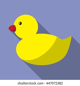 Duck rubber. Toy for children. Vector illustration. Grouped for easy editing.