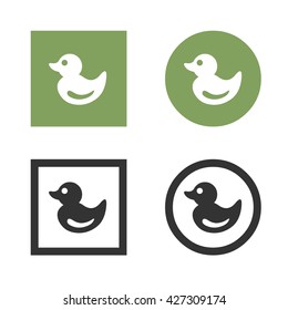 Duck, rubber, toy icon vector flat image