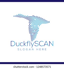 Duck Scan Technology Logo vector Element. Animal Technology Logo Template