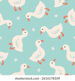 Duck Seamless Pattern Duck Background
