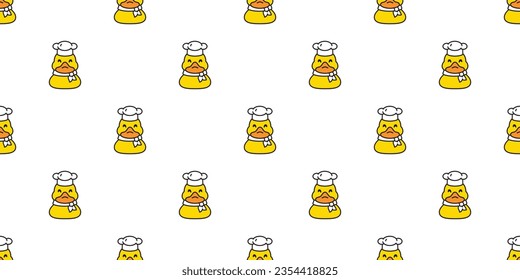 duck seamless pattern chef cooking bakery kitchen rubber duck shower bathroom toy chicken bird vector pet wrapping paper scarf isolated doodle cartoon animal farm tile wallpaper repeat background illu