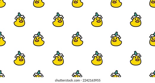 duck seamless pattern chicken daisy flower rubber duck shower bathroom bird vector cartoon pet scarf isolated gift wrapping paper animal tile wallpaper doodle repeat background illustration design