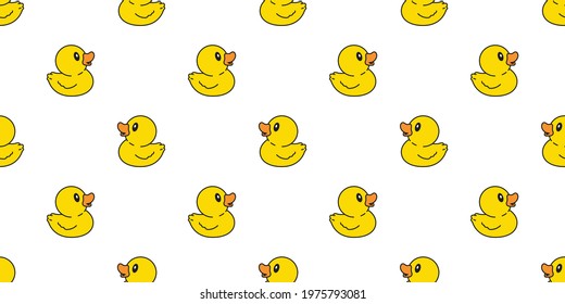 duck seamless pattern rubber duck bathroom shower toy chicken bird vector pet scarf isolated cartoon animal tile wallpaper repeat background illustration doodle design