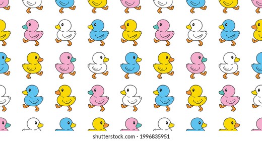 duck seamless pattern rubber duck bathroom shower walking toy chicken bird vector pet scarf isolated cartoon animal tile wallpaper repeat background doodle illustration pastel design