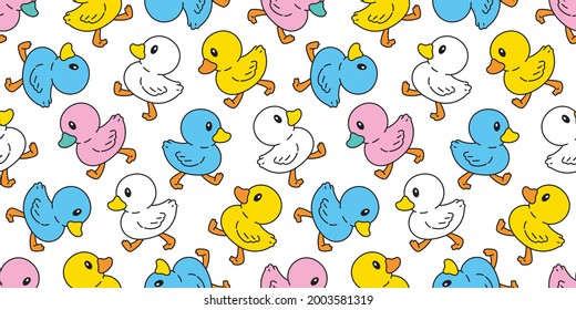 duck seamless pattern rubber duck bathroom shower walking toy chicken bird vector pet scarf isolated cartoon animal tile wallpaper doodle repeat background illustration pastel design