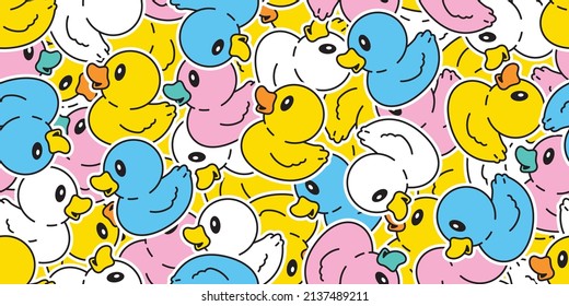 duck seamless pattern rubber duck shower bathroom toy chicken bird vector pet scarf isolated cartoon animal tile wallpaper repeat background doodle illustration pastel design