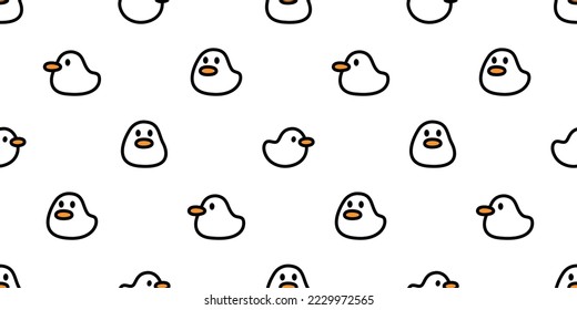 duck seamless pattern rubber duck shower bathroom bird chicken vector cartoon pet scarf isolated animal tile wallpaper repeat background doodle illustration design