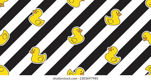 duck seamless pattern rubber duck striped wrapping paper shower bathroom toy bird chicken vector pet scarf isolated cartoon animal tile wallpaper repeat background illustration doodle design