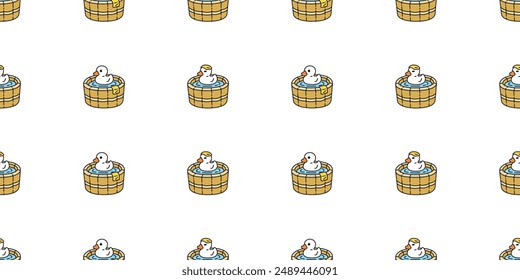 duck seamless pattern shower bathing swimming oak barrel cartoon rubber duck chicken bird vector pet wrapping paper scarf isolated doodle animal farm tile wallpaper repeat background illustration desi