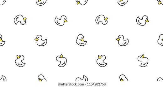 duck seamless pattern vector rubber duck tile background repeat wallpaper scarf isolated cartoon illustration