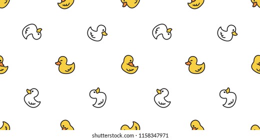 duck seamless pattern vector rubber duck cartoon tile background repeat wallpaper scarf isolated illustration