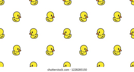 duck seamless pattern vector rubber ducky icon logo cartoon illustration bird farm repeat wallpaper tile background gift wrap yellow